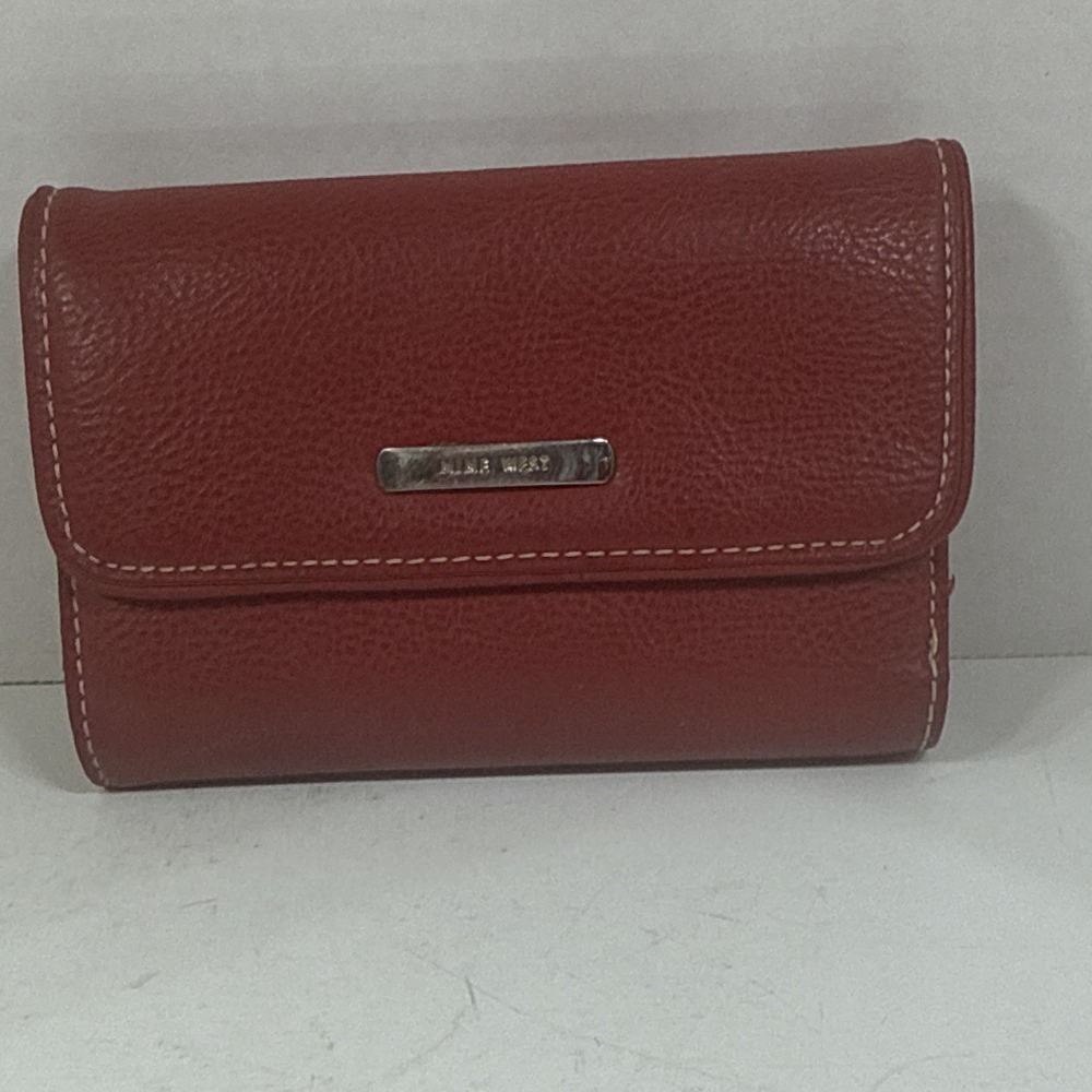 Nine West Tri Fold Clasp Wallet Red
